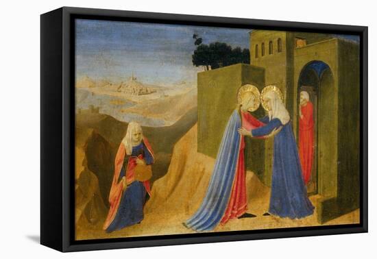 Cortona Altarpiece Showing the Annunciation, Predella: Visitation-Angelico & Strozzi-Framed Premier Image Canvas