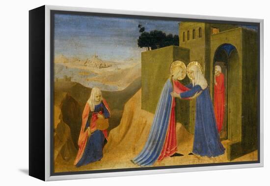 Cortona Altarpiece Showing the Annunciation, Predella: Visitation-Angelico & Strozzi-Framed Premier Image Canvas