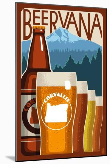 Corvallis, Oregon - Beervana-Lantern Press-Mounted Art Print