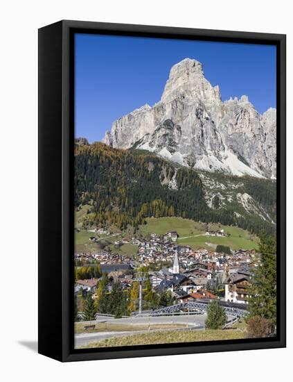 Corvara in Gader Valley, Alto Adige. Mount Sassongher in the Background-Martin Zwick-Framed Premier Image Canvas