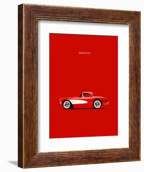 Corvette 1957 Red-Mark Rogan-Framed Art Print