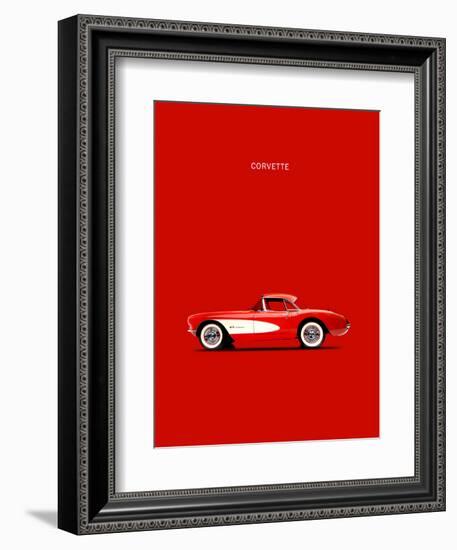 Corvette 1957 Red-Mark Rogan-Framed Art Print