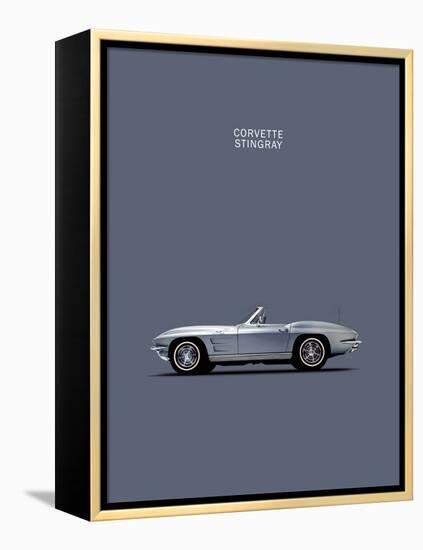 Corvette 1965 Grey-Mark Rogan-Framed Stretched Canvas