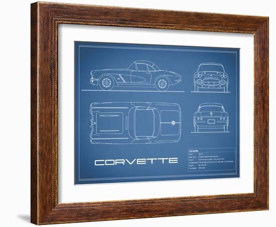 Corvette 33BHP-Blue-Mark Rogan-Framed Art Print