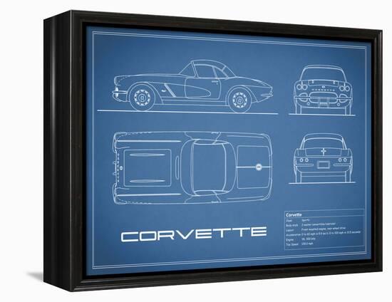 Corvette 33BHP-Blue-Mark Rogan-Framed Stretched Canvas