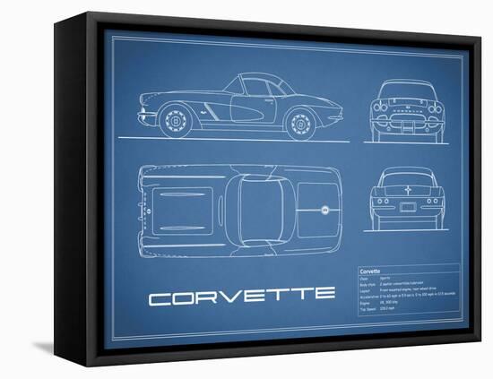 Corvette 33BHP-Blue-Mark Rogan-Framed Stretched Canvas