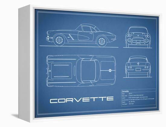 Corvette 33BHP-Blue-Mark Rogan-Framed Stretched Canvas