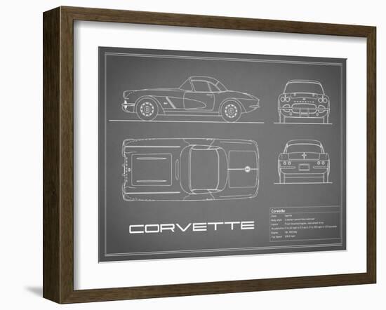 Corvette 33BHP-Grey-Mark Rogan-Framed Art Print