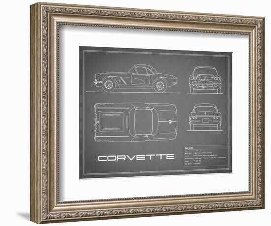 Corvette 33BHP-Grey-Mark Rogan-Framed Premium Giclee Print