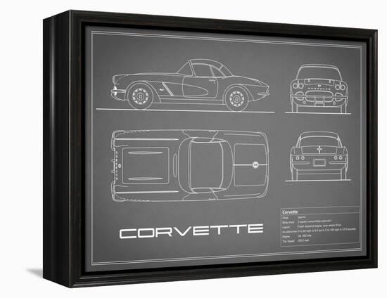 Corvette 33BHP-Grey-Mark Rogan-Framed Stretched Canvas