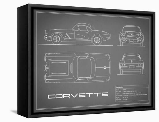 Corvette 33BHP-Grey-Mark Rogan-Framed Stretched Canvas