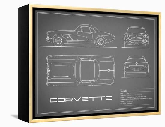 Corvette 33BHP-Grey-Mark Rogan-Framed Stretched Canvas