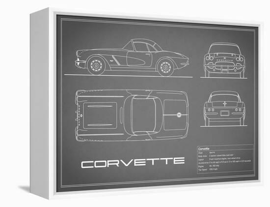 Corvette 33BHP-Grey-Mark Rogan-Framed Stretched Canvas