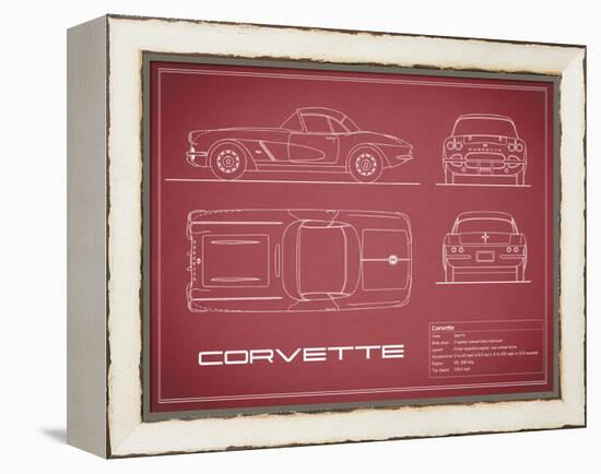 Corvette 33BHP-Maroon-Mark Rogan-Framed Stretched Canvas