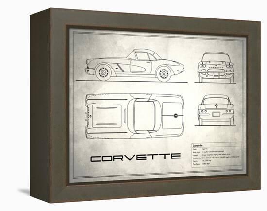 Corvette 33BHP White-Mark Rogan-Framed Stretched Canvas