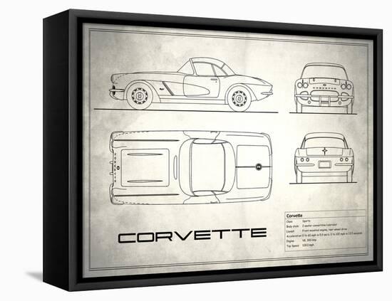 Corvette 33BHP White-Mark Rogan-Framed Stretched Canvas