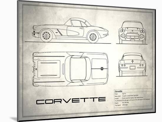 Corvette 33BHP White-Mark Rogan-Mounted Art Print