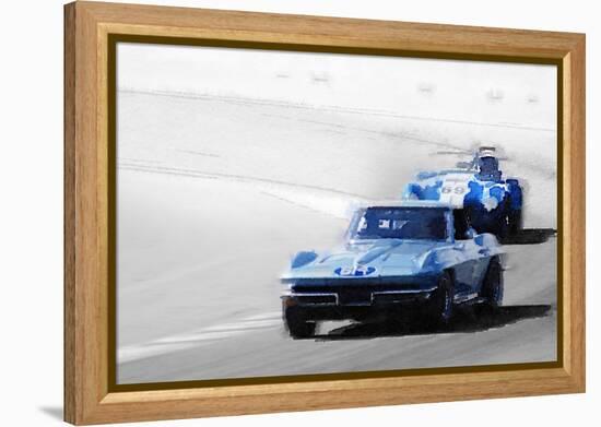 Corvette and AC Cobra Shelby Watercolor-NaxArt-Framed Stretched Canvas