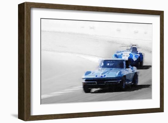 Corvette and AC Cobra Shelby Watercolor-NaxArt-Framed Art Print