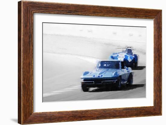 Corvette and AC Cobra Shelby Watercolor-NaxArt-Framed Art Print