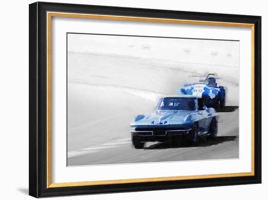 Corvette and AC Cobra Shelby Watercolor-NaxArt-Framed Art Print