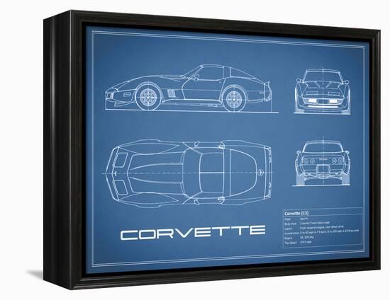 Corvette C3-Blue-Mark Rogan-Framed Stretched Canvas