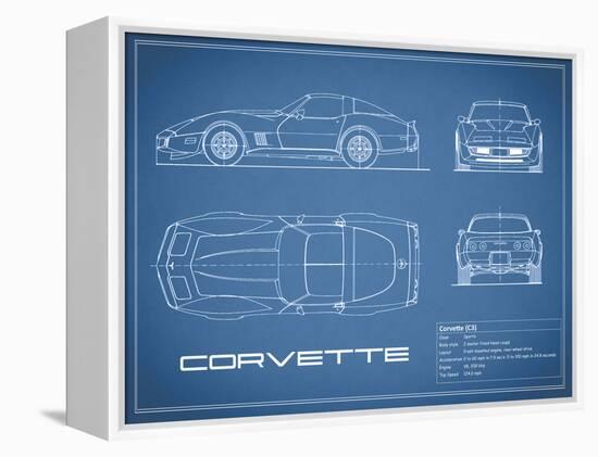 Corvette C3-Blue-Mark Rogan-Framed Stretched Canvas