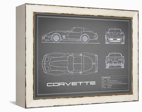 Corvette C3-Grey-Mark Rogan-Framed Stretched Canvas