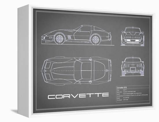 Corvette C3-Grey-Mark Rogan-Framed Stretched Canvas