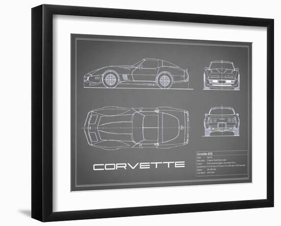 Corvette C3-Grey-Mark Rogan-Framed Art Print