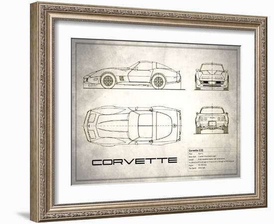 Corvette C3 White-Mark Rogan-Framed Art Print