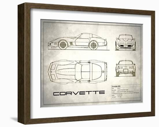 Corvette C3 White-Mark Rogan-Framed Art Print