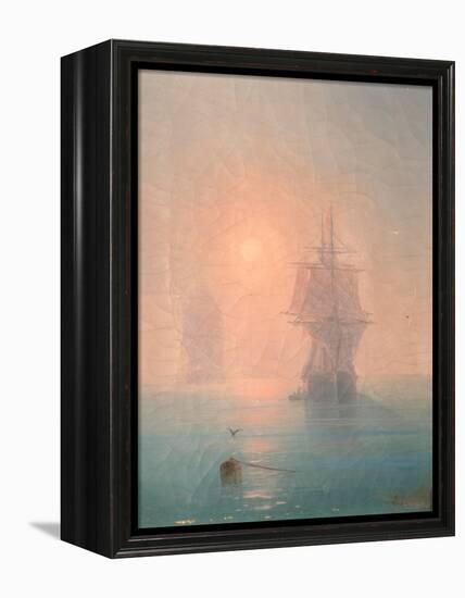 Corvette in the Mist-Ivan Konstantinovich Aivazovsky-Framed Premier Image Canvas