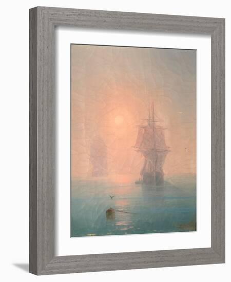 Corvette in the Mist-Ivan Konstantinovich Aivazovsky-Framed Giclee Print