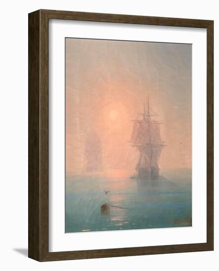 Corvette in the Mist-Ivan Konstantinovich Aivazovsky-Framed Giclee Print