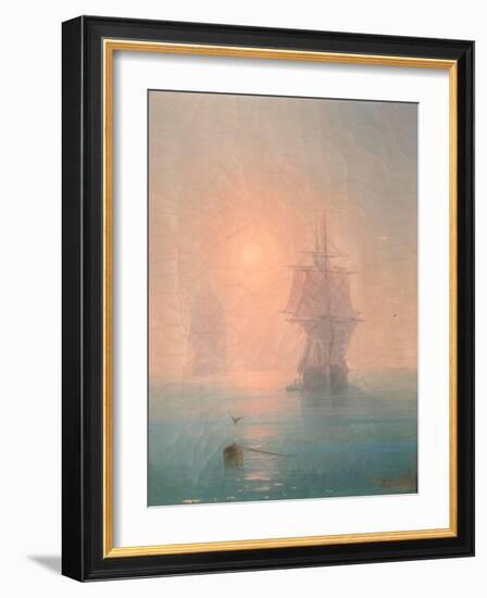 Corvette in the Mist-Ivan Konstantinovich Aivazovsky-Framed Giclee Print