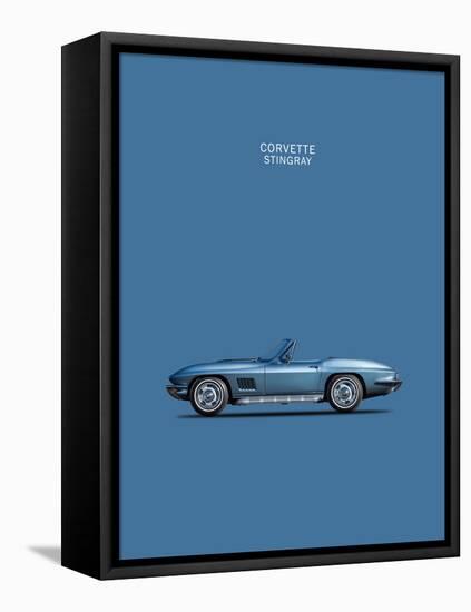 Corvette Stingray 1967 Blue-Mark Rogan-Framed Stretched Canvas