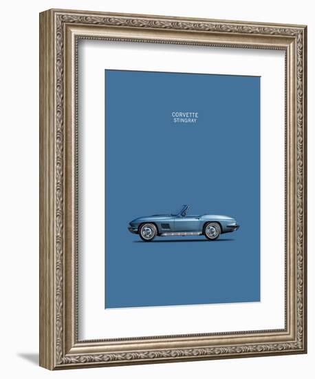 Corvette Stingray 1967 Blue-Mark Rogan-Framed Art Print