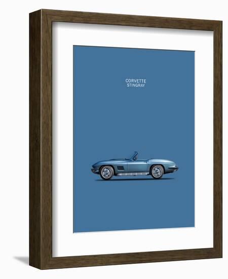 Corvette Stingray 1967 Blue-Mark Rogan-Framed Art Print
