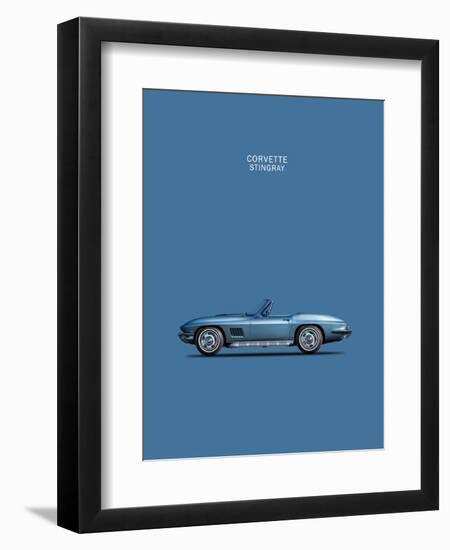 Corvette Stingray 1967 Blue-Mark Rogan-Framed Art Print