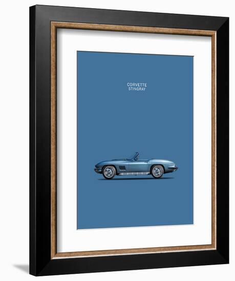 Corvette Stingray 1967 Blue-Mark Rogan-Framed Art Print