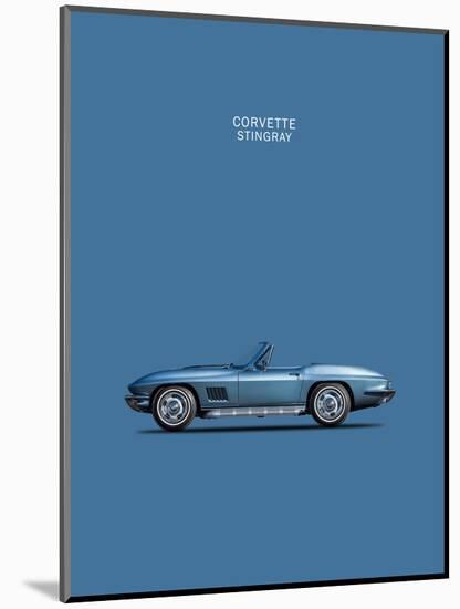 Corvette Stingray 1967 Blue-Mark Rogan-Mounted Art Print