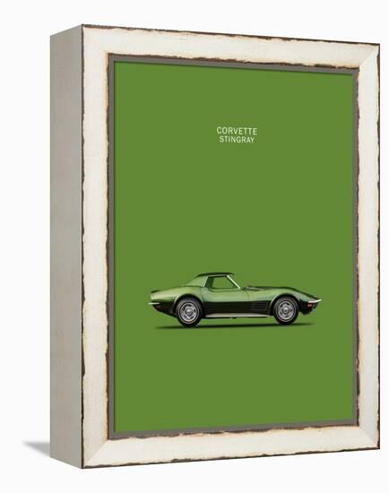 Corvette Stingray 1970 Green-Mark Rogan-Framed Stretched Canvas