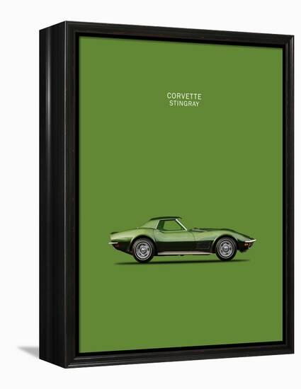 Corvette Stingray 1970 Green-Mark Rogan-Framed Stretched Canvas