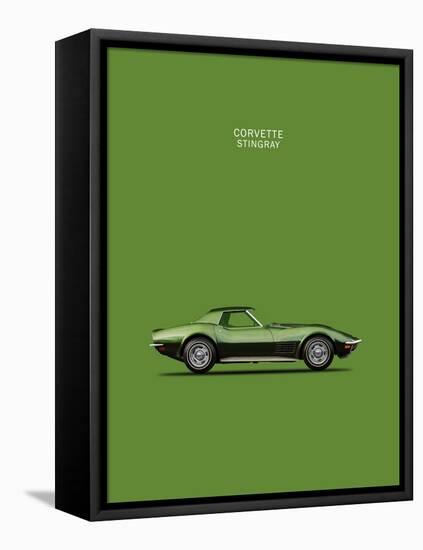 Corvette Stingray 1970 Green-Mark Rogan-Framed Stretched Canvas