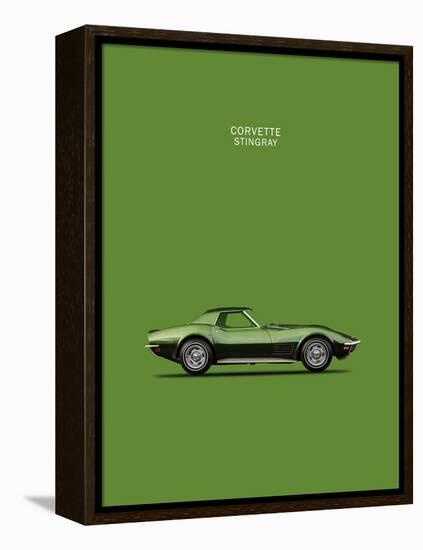 Corvette Stingray 1970 Green-Mark Rogan-Framed Stretched Canvas