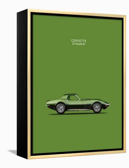 Corvette Stingray 1970 Green-Mark Rogan-Framed Stretched Canvas