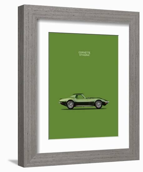 Corvette Stingray 1970 Green-Mark Rogan-Framed Art Print