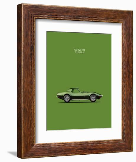 Corvette Stingray 1970 Green-Mark Rogan-Framed Art Print