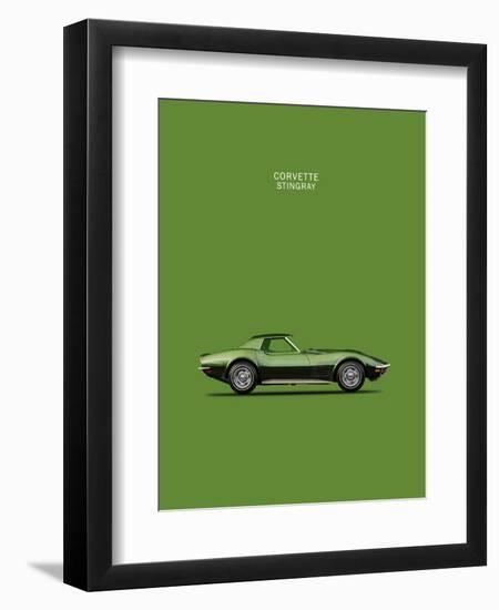 Corvette Stingray 1970 Green-Mark Rogan-Framed Art Print